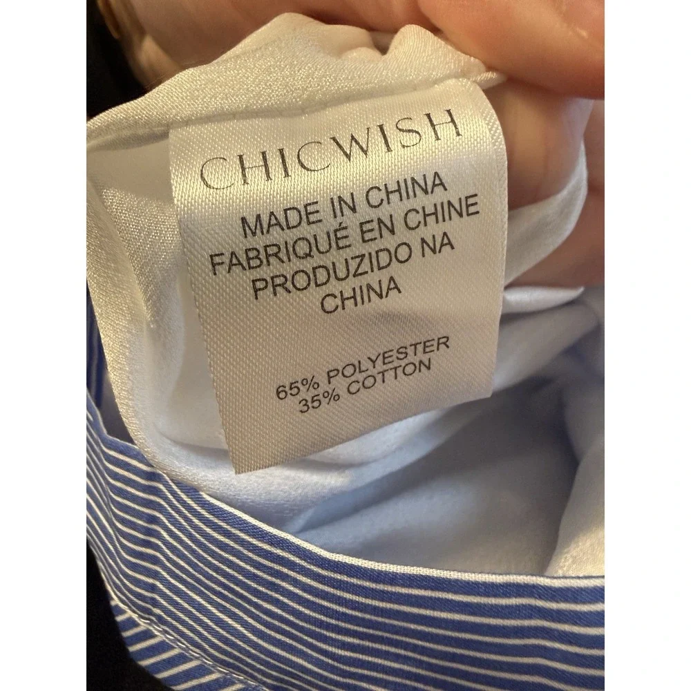 Chicwish Ruffle Tiered Frill Hem Skirt In Blue & White Stripes Size Small NWT